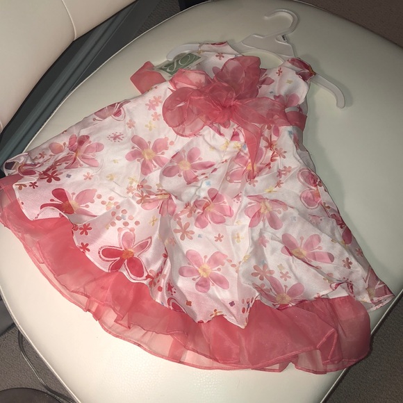 Pink and white flower dress Bonnie Jean - Picture 4 of 10